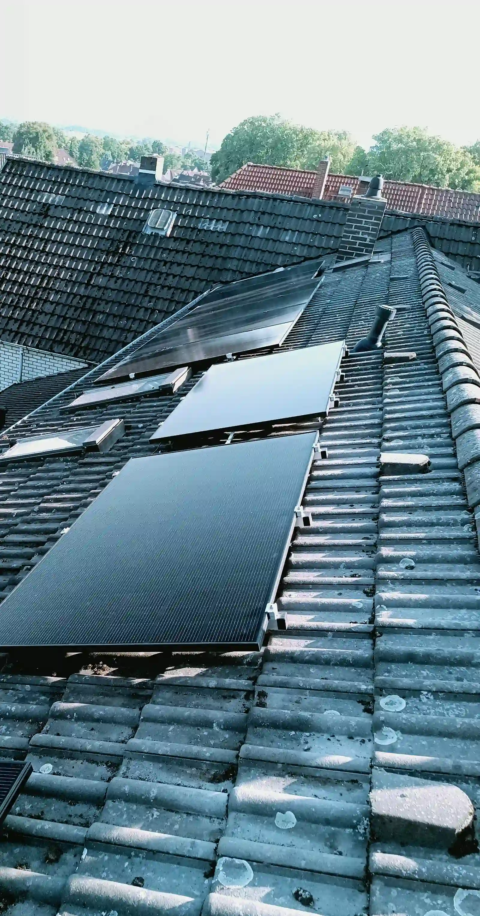 Fertige Solaranlage aus der Luft